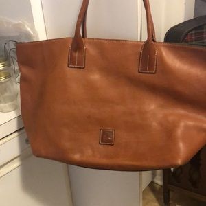 Dooney & Bourke leather tote. Saddle brown